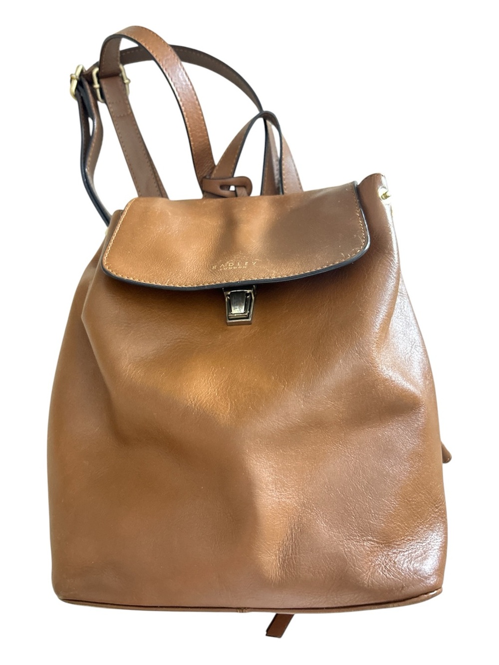 Radley London Leather Flapover Backpack in Brown